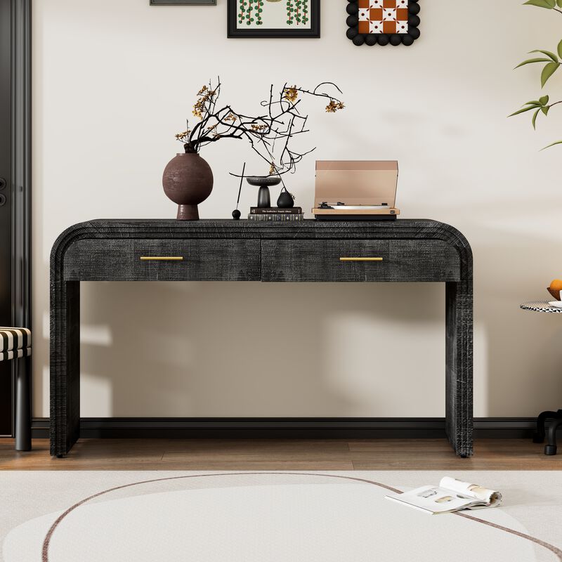 Retro Console Table with Drawers for Living Room