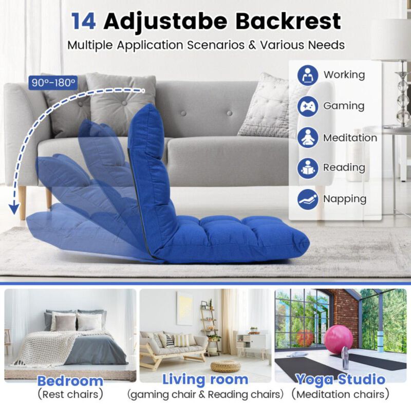 Hivvago 14-Position Adjustable Folding Lazy Gaming Sofa