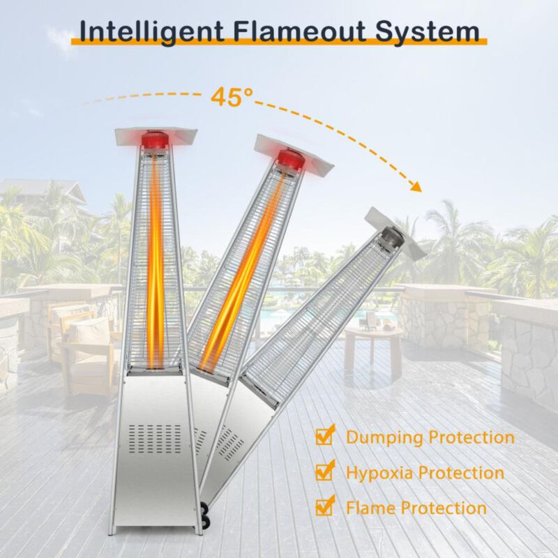 Hivvago 42000 BTU Pyramid Patio Heater with Wheels