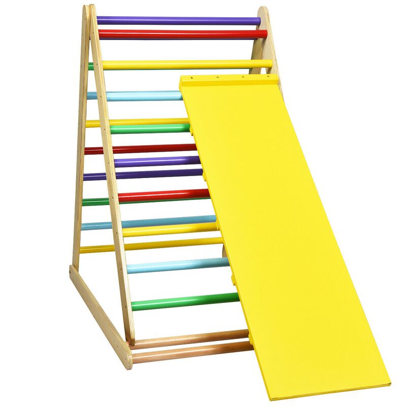Foldable Wooden Climbing Triangle Indoor with Ladder for Toddler Baby