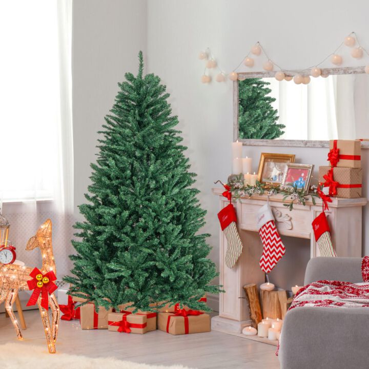 Hivvago 6 Feet Hinged Artificial Christmas Tree with Solid Metal Stand