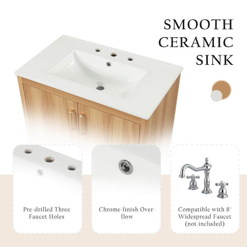 Merax Multi-functional Bathroom Vanity  Cabinet  Solid Wood