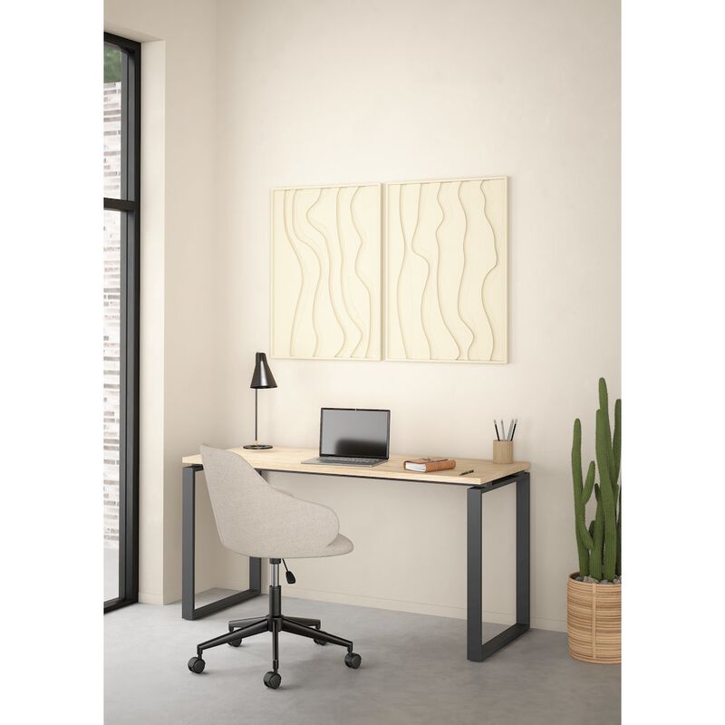 Tvilum Sign Home Office Writing Office Desk, Jackson Hickory/Matte Grey