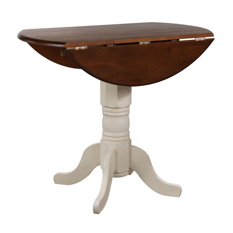 Sunset Trading Andrews 42 Round Extendable Drop Leaf Pub Table