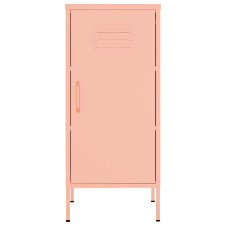 vidaXL Storage Cabinet Pink 16.7"x13.8"x40" Steel