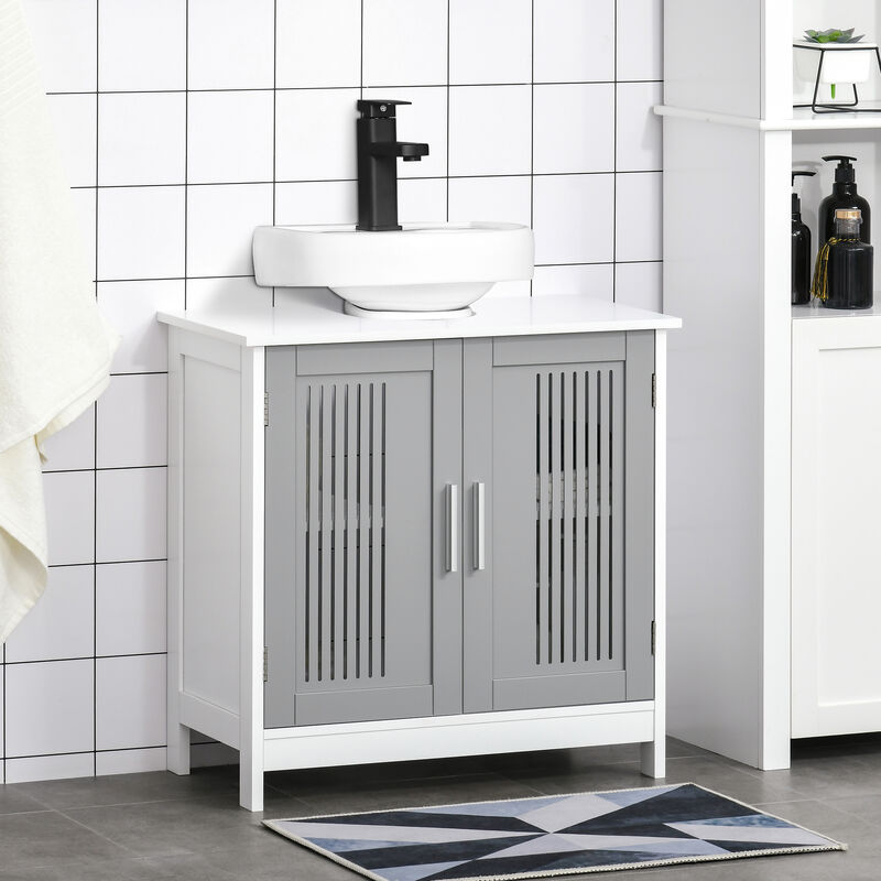 Bathroom Under Sink Cabinet Vanity Unit w/ Adjustable Storage Shelves