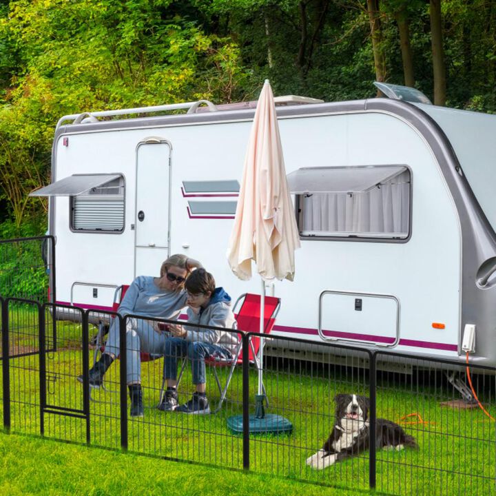 Hivvago 16 Panel 24/32/40 Inches Height Dog Playpen with Lock and Large Door