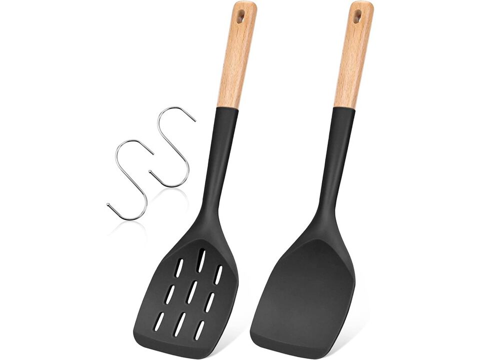 Badiano Pack of 2 Silicone Spatula, Non Stick Cooking Utensil Set