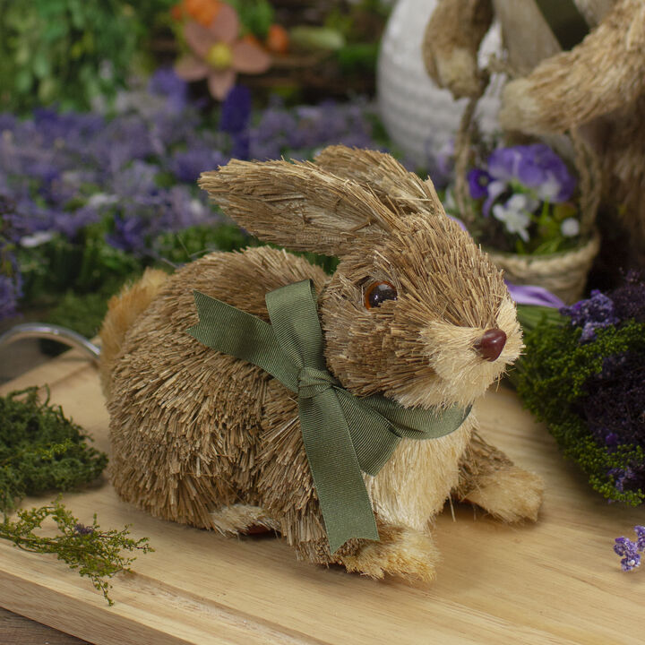 8" Brown Sisal Bunny Rabbit Easter Figure