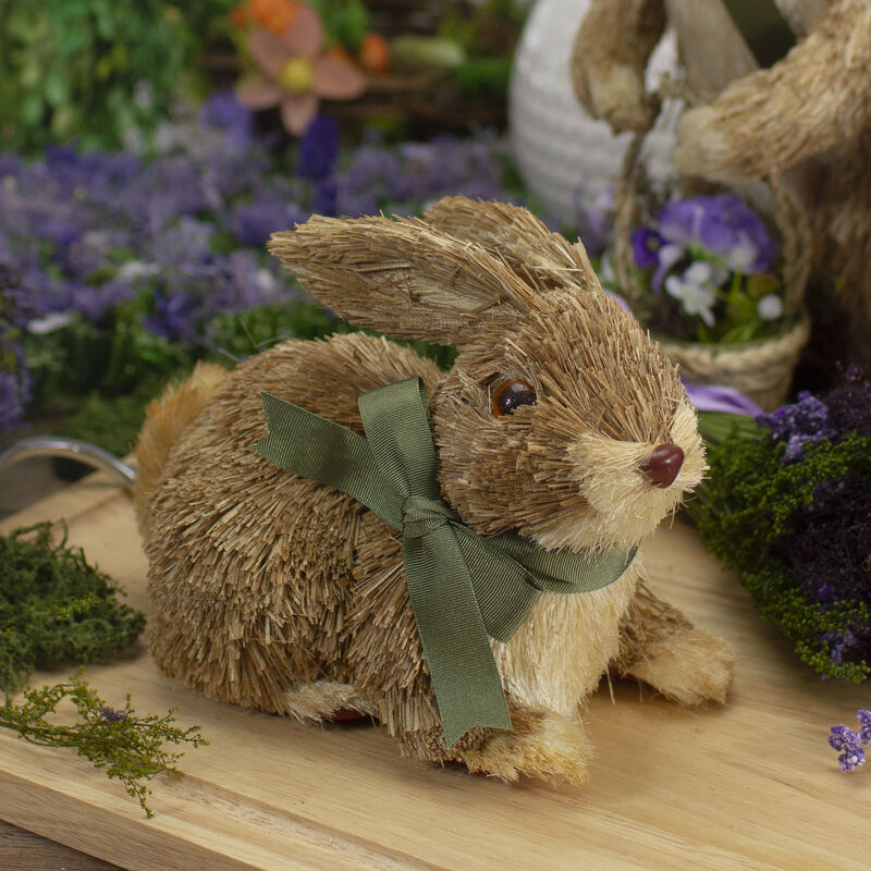 8" Brown Sisal Bunny Rabbit Easter Figure