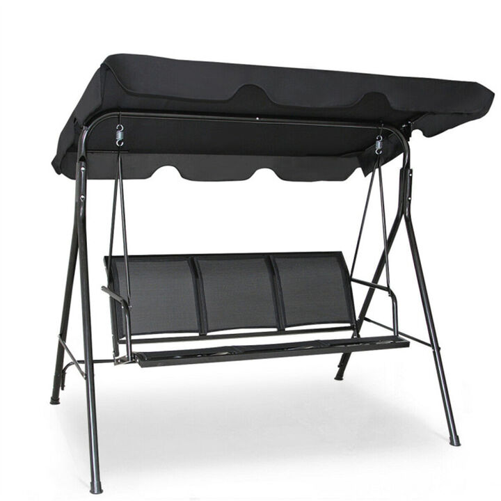 3-Person Garden Swing Outdoor Patio Swing with Canopy for Relaxing in Backyard or Porch