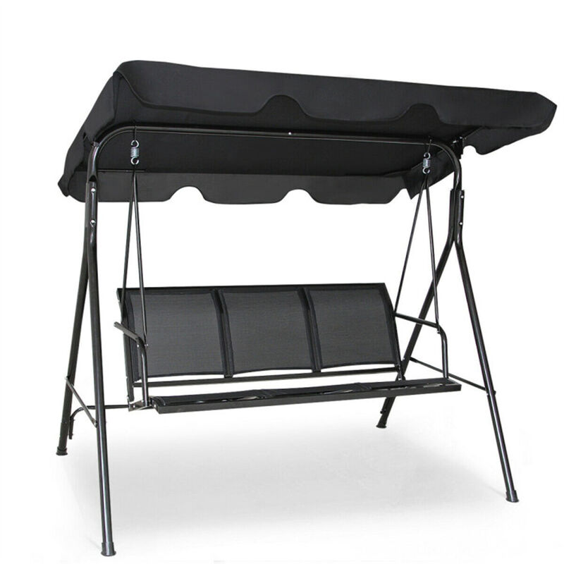 3-Person Garden Swing Outdoor Patio Swing with Canopy for Relaxing in Backyard or Porch