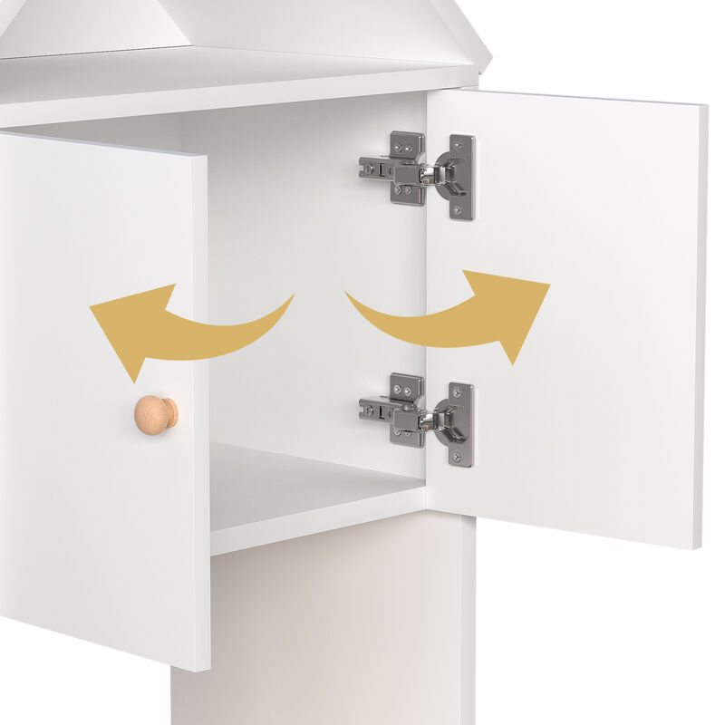 Versatile Kids' Bookshelf with House-Shaped Design for Toy & Book Storage