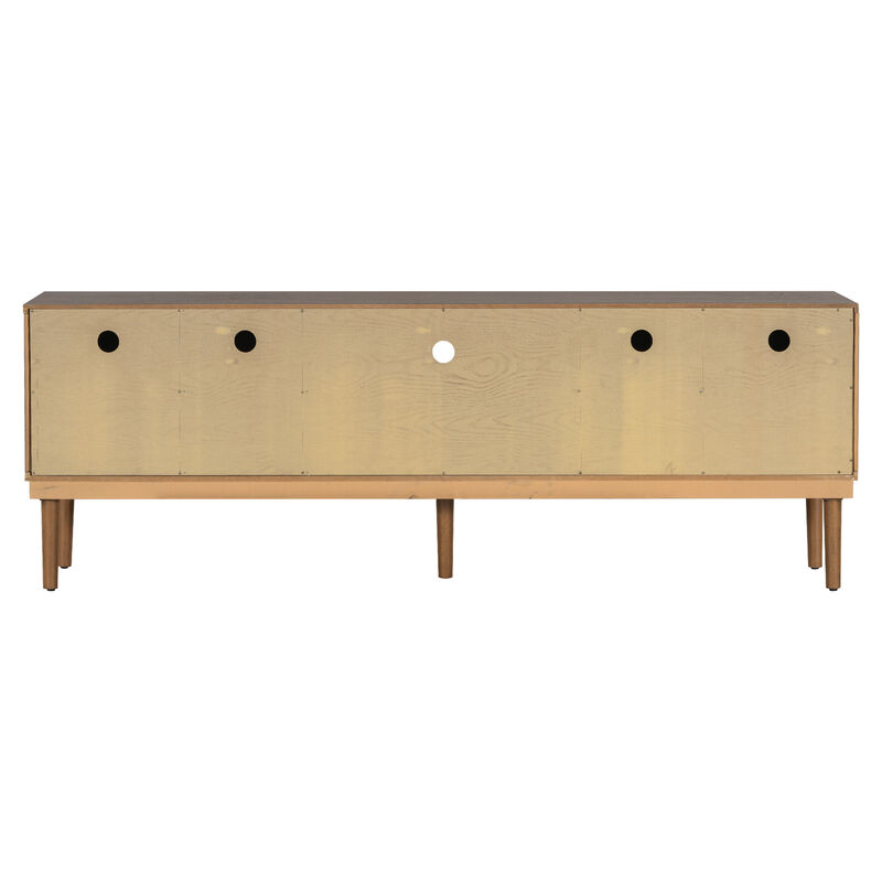 Merax Side Cabinet TV Stand with Sliding Doors
