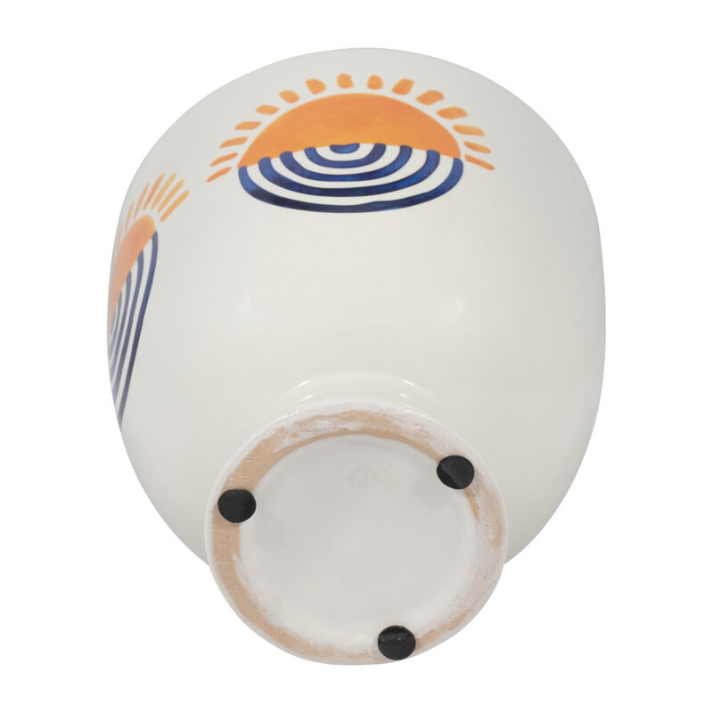 6" White Stone Sunrise Eyes Vase