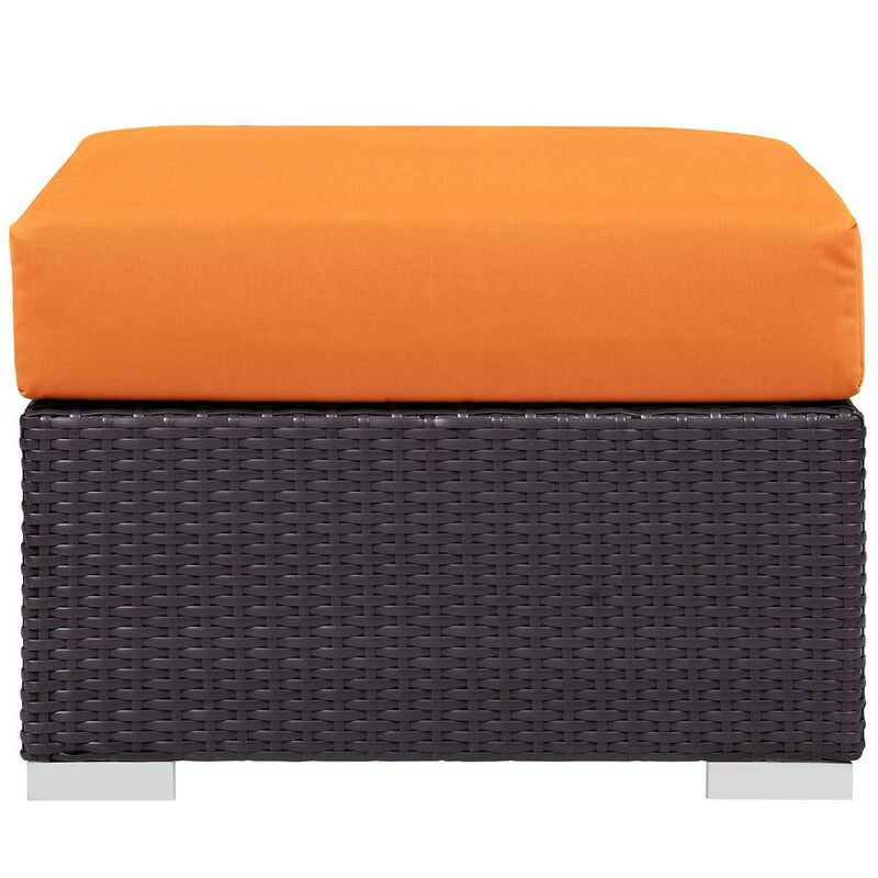 Modway Convene Outdoor Patio Fabric Square Ottoman