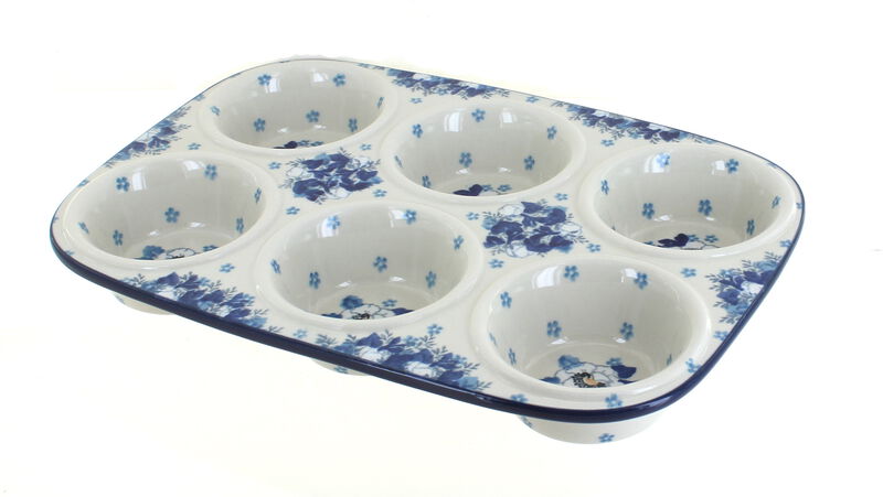 Blue Rose Polish Pottery Alyce Muffin Pan