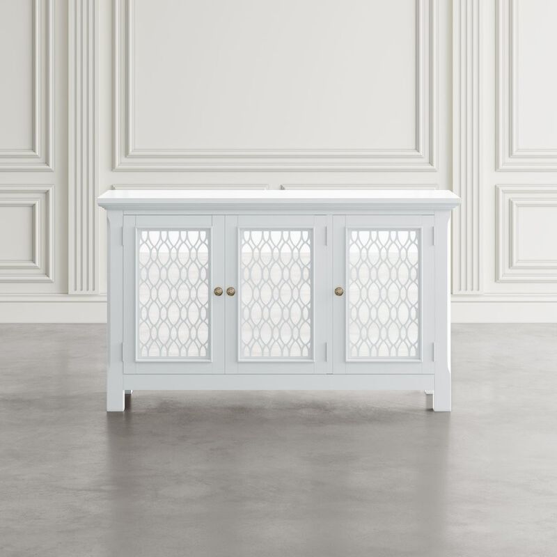 Jofran Isabella 54 Luxury Mirrored Accent Storage Cabinet