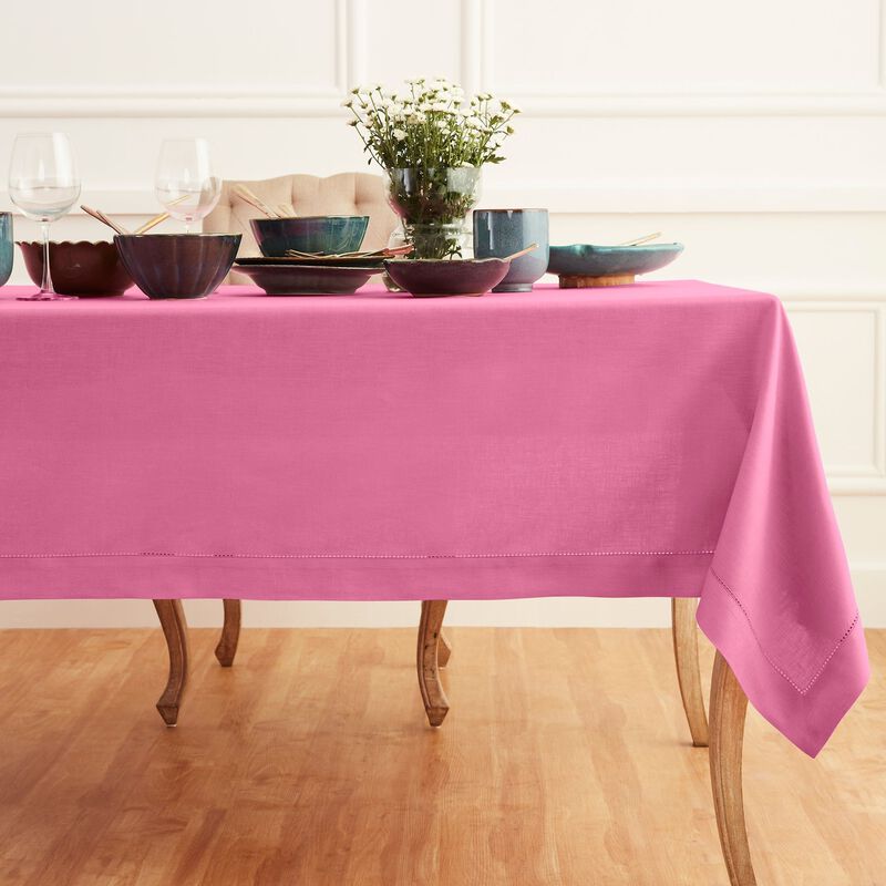 Solino Home 100% Pure Linen Tablecloth | Classic Hemstitch