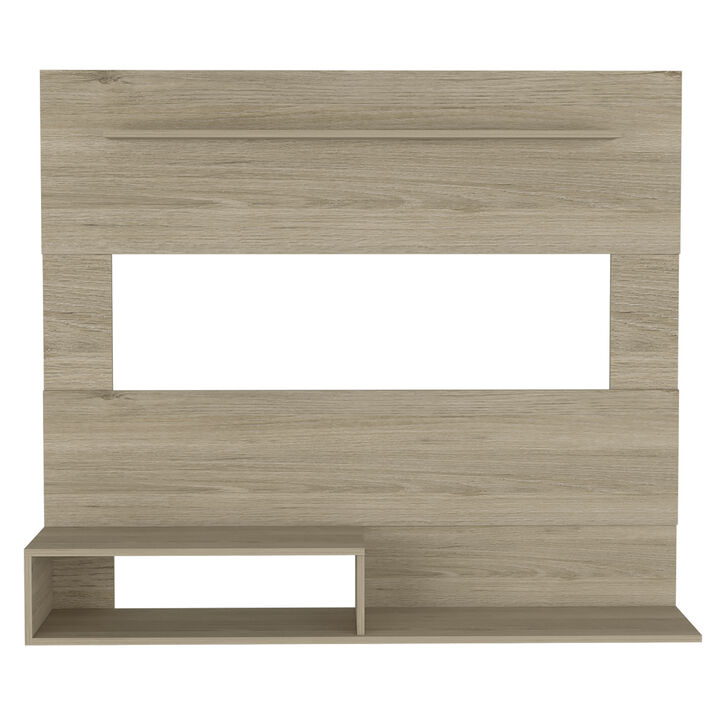 DEPOT E-SHOP Baden Floating Entertainment Center for TV´s up 55", Space For TV, One Superior Shelf, Two Shelves, Light Pine