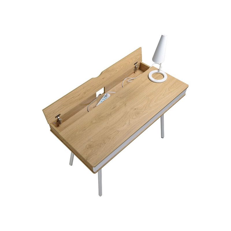 Hivvago Modern Heavy Duty Laptop Computer Desk with Storage Drawer in Pine Wood Finish