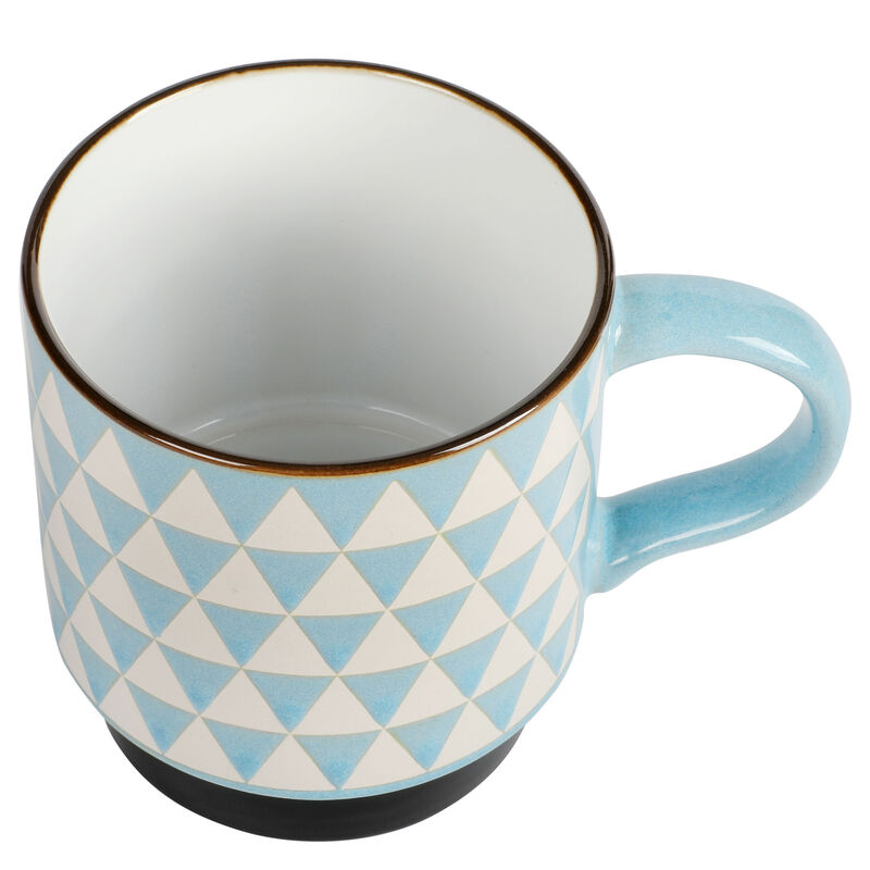 Mr. Coffee Prime Valley 4 Piece 15 Ounce Stackable Coffee Mug Set in Assorted Designs