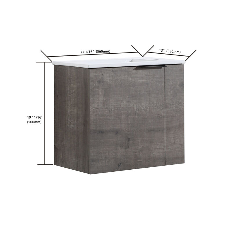 22" Floating Bathroom Vanity with Sink & Soft Close Door