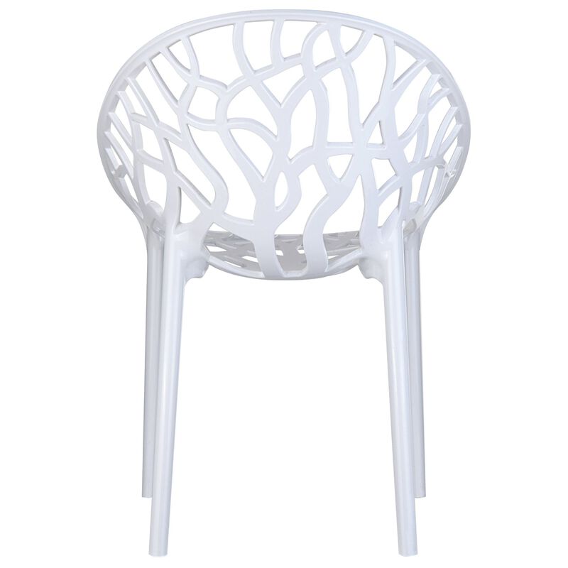 31" Red Transparent Stackable Outdoor Patio Dining Chair