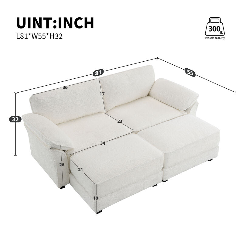4 Seat Upholstered Sleeper Sectional Sofa