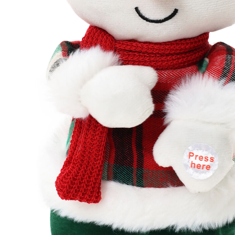 LuxenHome Animated Singing 16" Tall Snowman Holiday Decoration, Battery Operated