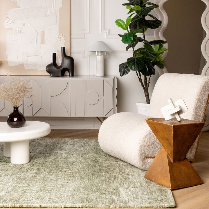 Maya Modern Boho Hand-Tufted Olive Green Indoor Area Rug