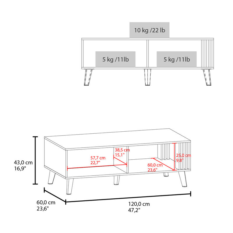 Barrville Coffee table, Living Room, Black/Light Oak