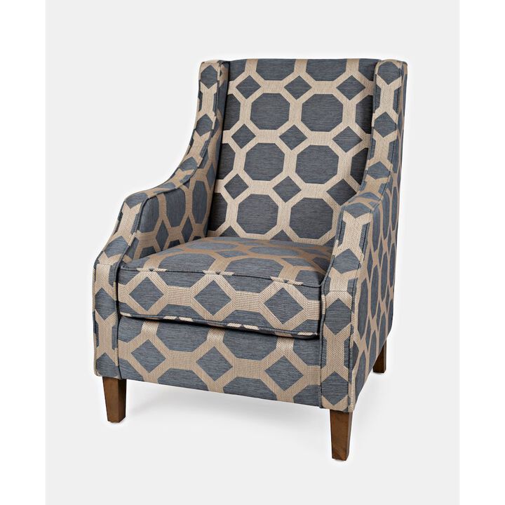Jofran Sanders Geometric Pattern Luxury Accent Upholstered Accent Chair