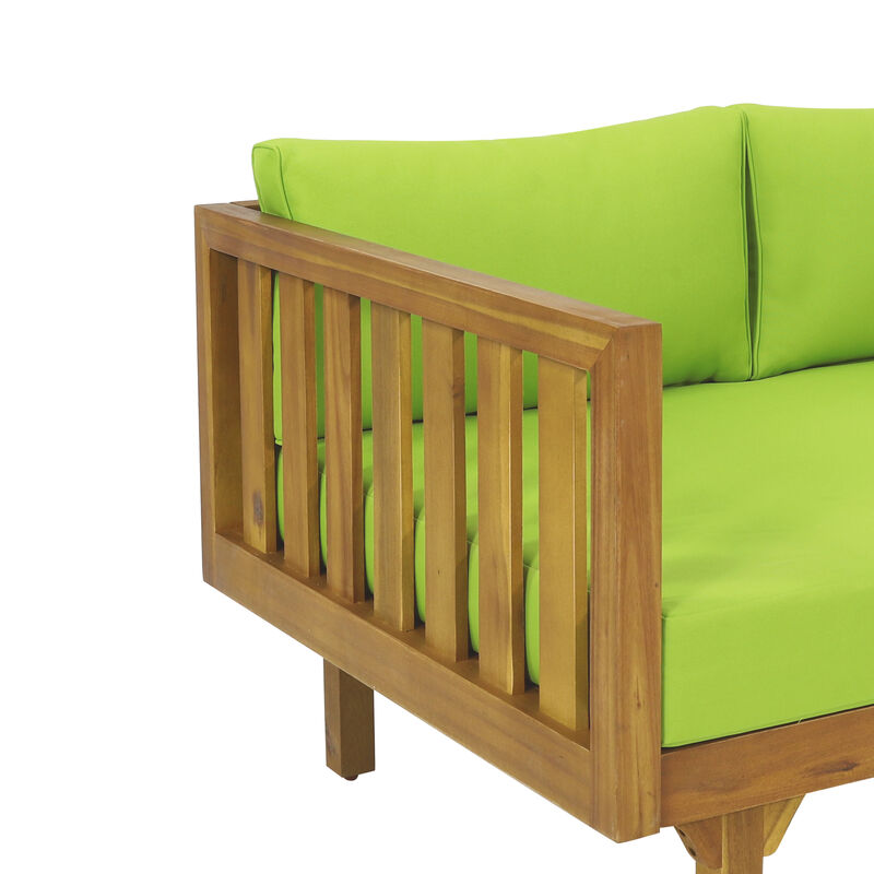 Merax Outdoor Wood Frame 3 Seats Sofa