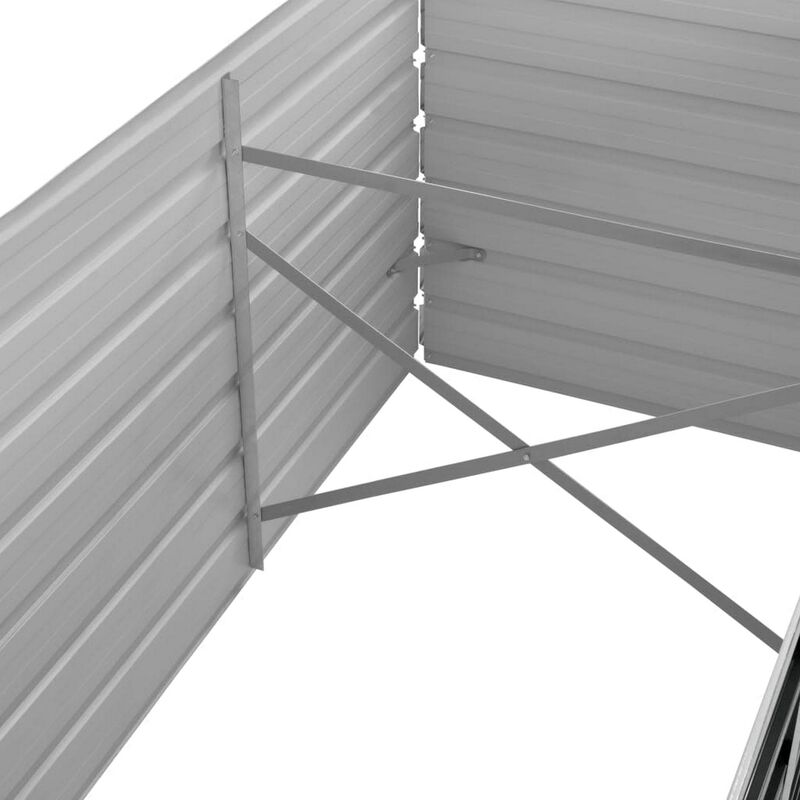 Raised Garden Flower Bed, 32x126, Rectangular Black Galvanized Steel - Benzara