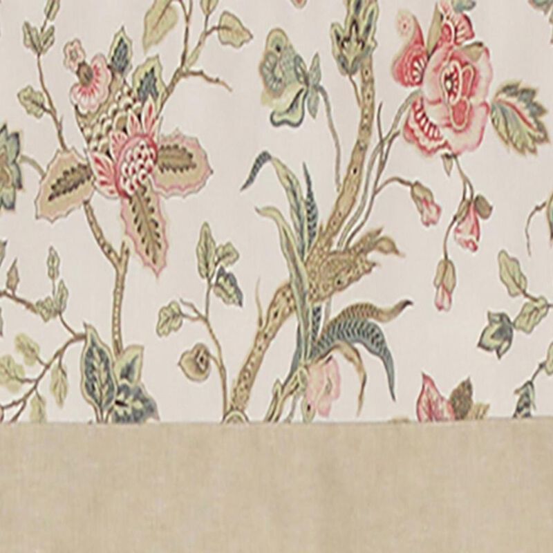 RLF Home Gianna Banded Valance Spa. 3" Rod Pocket, Contrast bottom banding. 50"W x 16"L