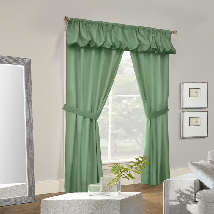 Commonwealth Thermalogic Prescott Energy Efficient 5 Piece Window Curtain Set - 80"x84" - Sage