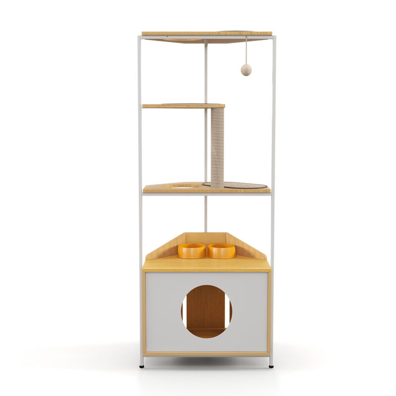 Streamdale Indoor Cat Tower with Feeding Station & Platforms