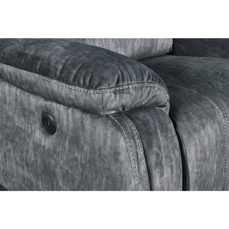 New Classic Furniture Furniture Tango Glider Recliner with Polyester Fabric in Shadow Gray