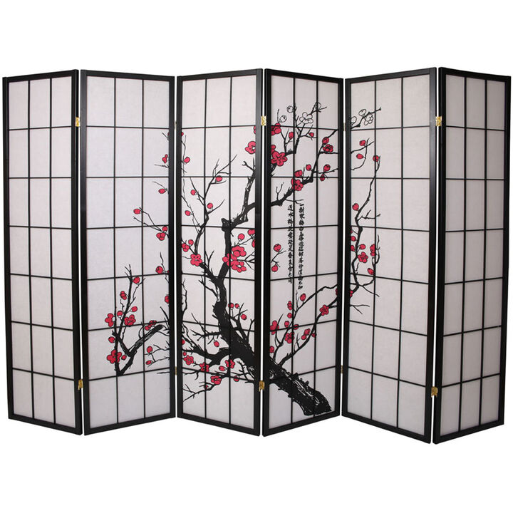 Privacy Screen Room Divider Plum Blossom Print