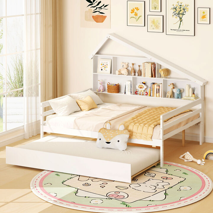 House-Shaped Full Size Daybed with Trundle
