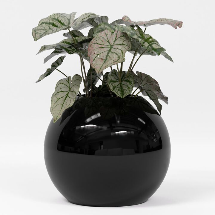 Greenline Fiberglass Nala Large Indoor/Outdoor Globe Planter - 36 in x 36 in x 31 in - Matte Black