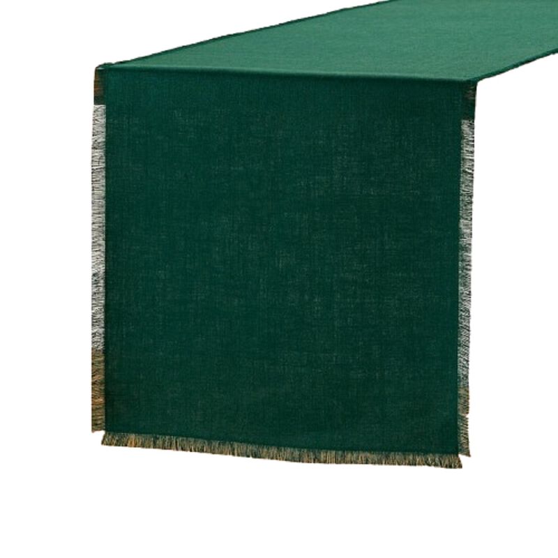 Solino Home 100% Pure Linen Table Runner 14 x 108 Inch | Fringe