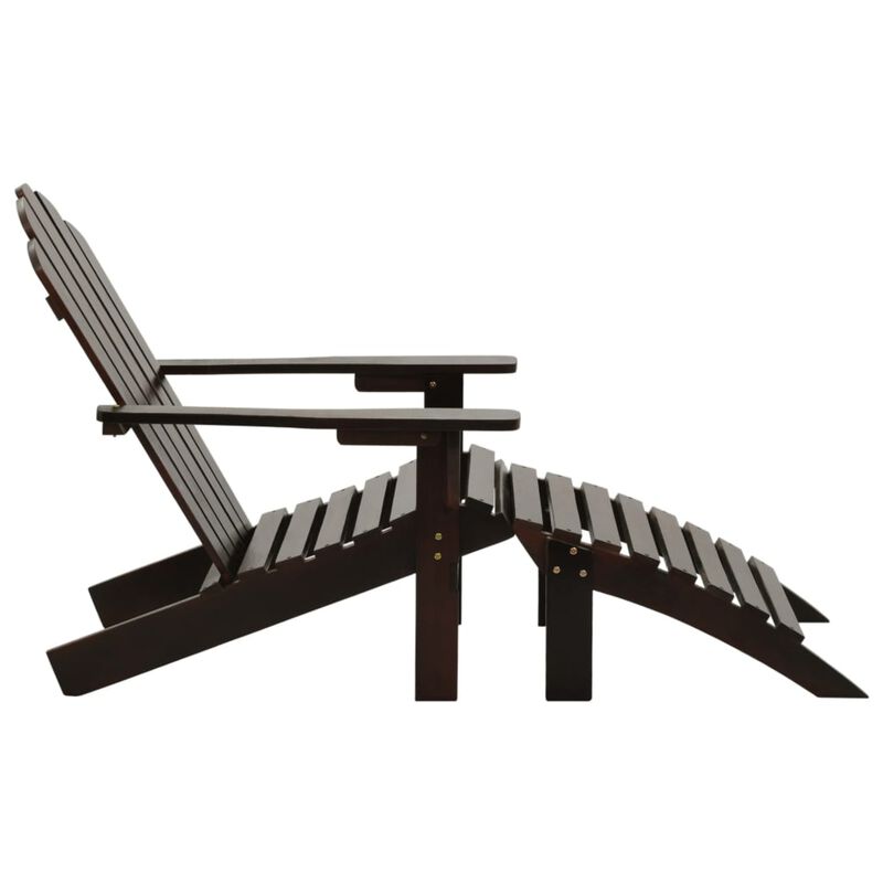 vidaXL Garden Chair with Ottoman Wood Brown