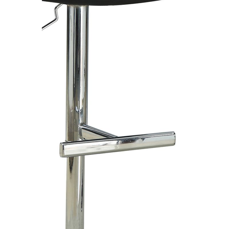 Contemporary Adjustable Height Barstool, Black-Benzara