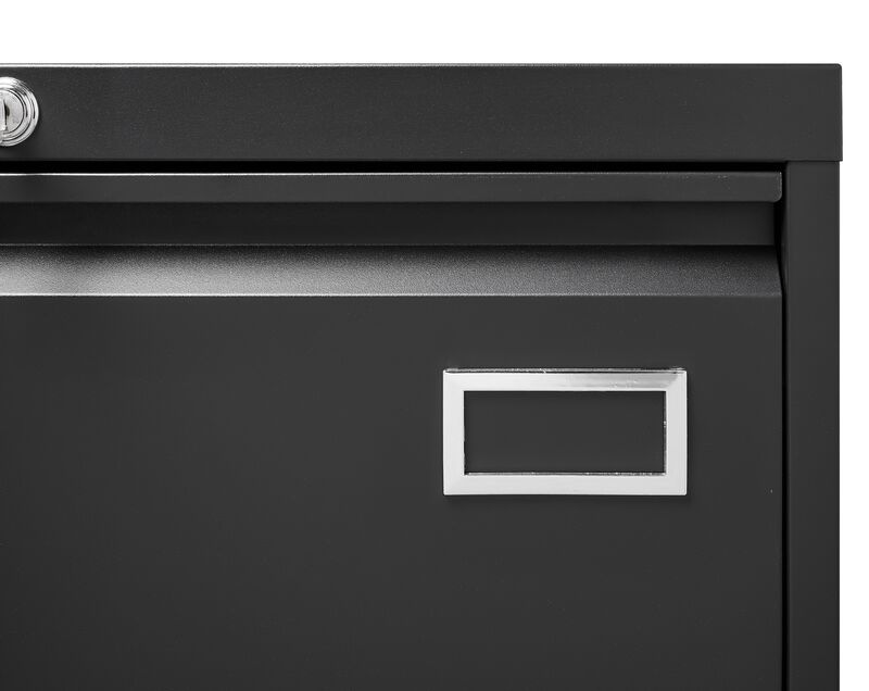Filing Cabinet Lateral File Cabinet 3 Drawer, Blcak Locking Metal File Cabinets Three Drawer, Office Filing Cabinet with Lock Drawers for Home Office/Legal/Letter/A4/F4
