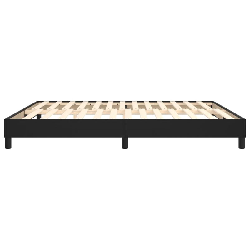 vidaXL King Size Box Spring Bed Frame - Modern Faux Leather in Black - Durable Engineered Wood and Plywood Construction - Fits 76"x79.9" Mattress