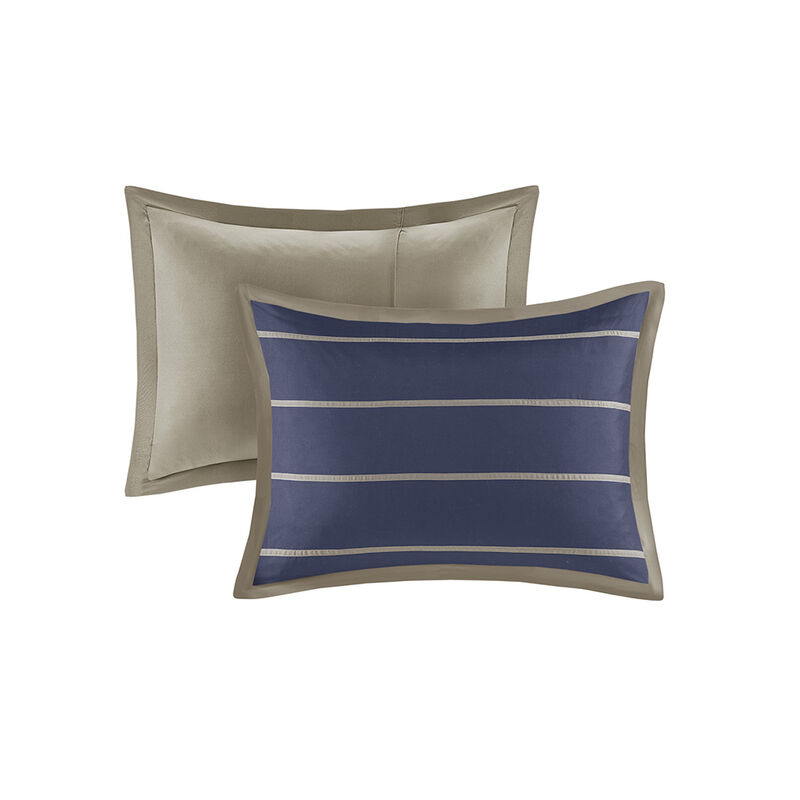 Gracie Mills Eudora 4-Piece Classic Stripes Comforter Set