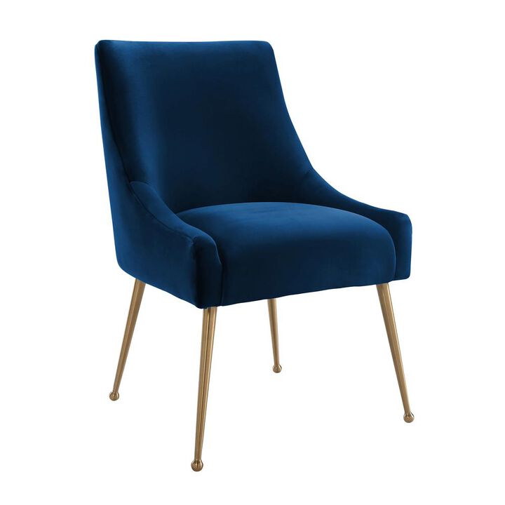 Belen Kox Navy Velvet Accent Chair, Belen Kox
