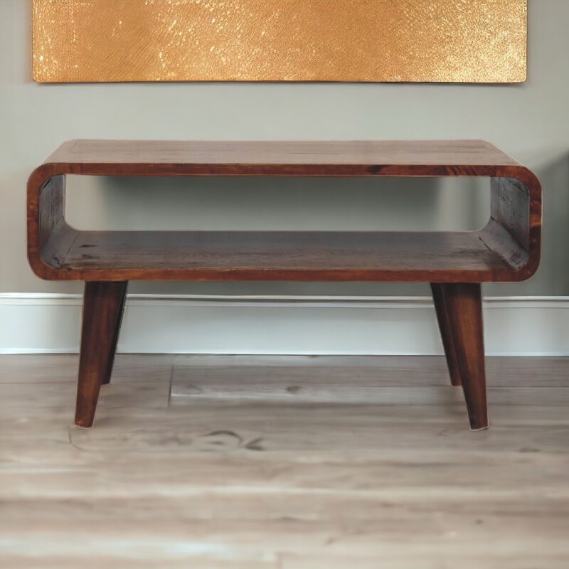 Open Chestnut  Solid Wood Media Unit